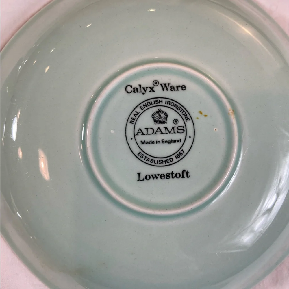 Adams Calyx Ware‎ Lowestoft Ironstone 7 tea saucers Vintage